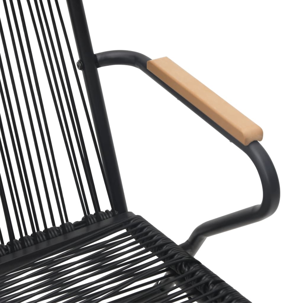 Ensemble à manger de jardin 7 pcs Noir Rotin PVC