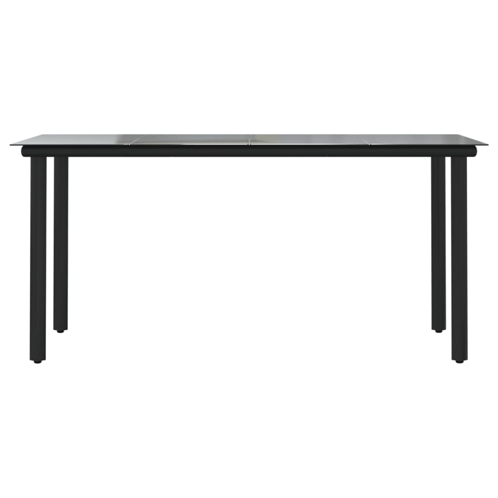 Ensemble à manger de jardin 7 pcs Noir Rotin PVC