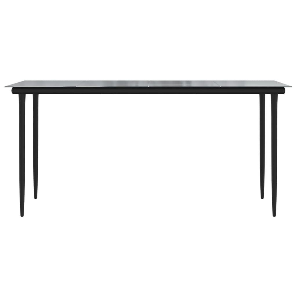 Ensemble à manger de jardin 7 pcs Noir Rotin PVC