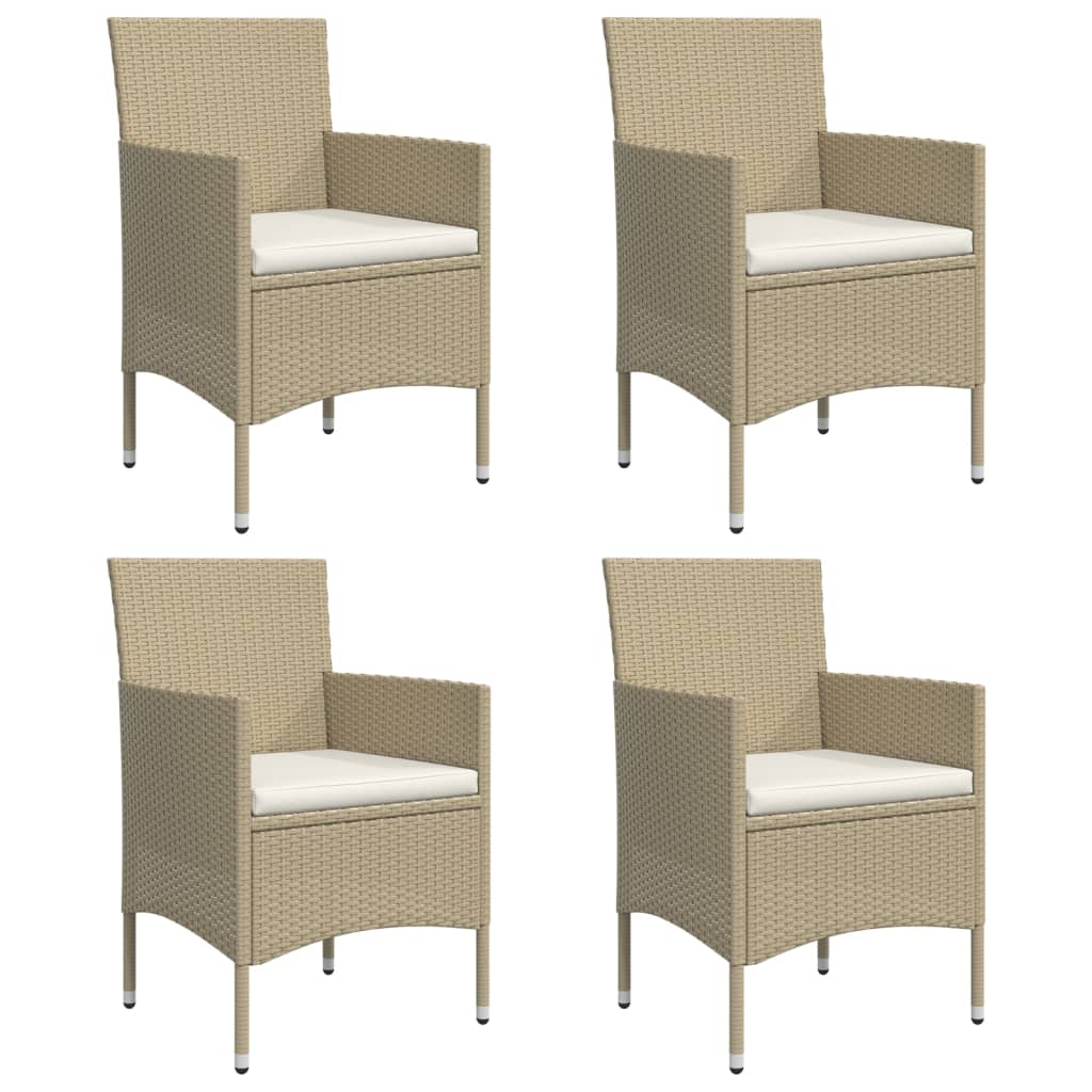 Ensemble à manger de jardin coussins 5 pcs Beige/noir