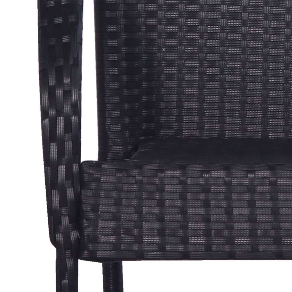Ensemble à manger de jardin 5 pcs Noir Résine tressée