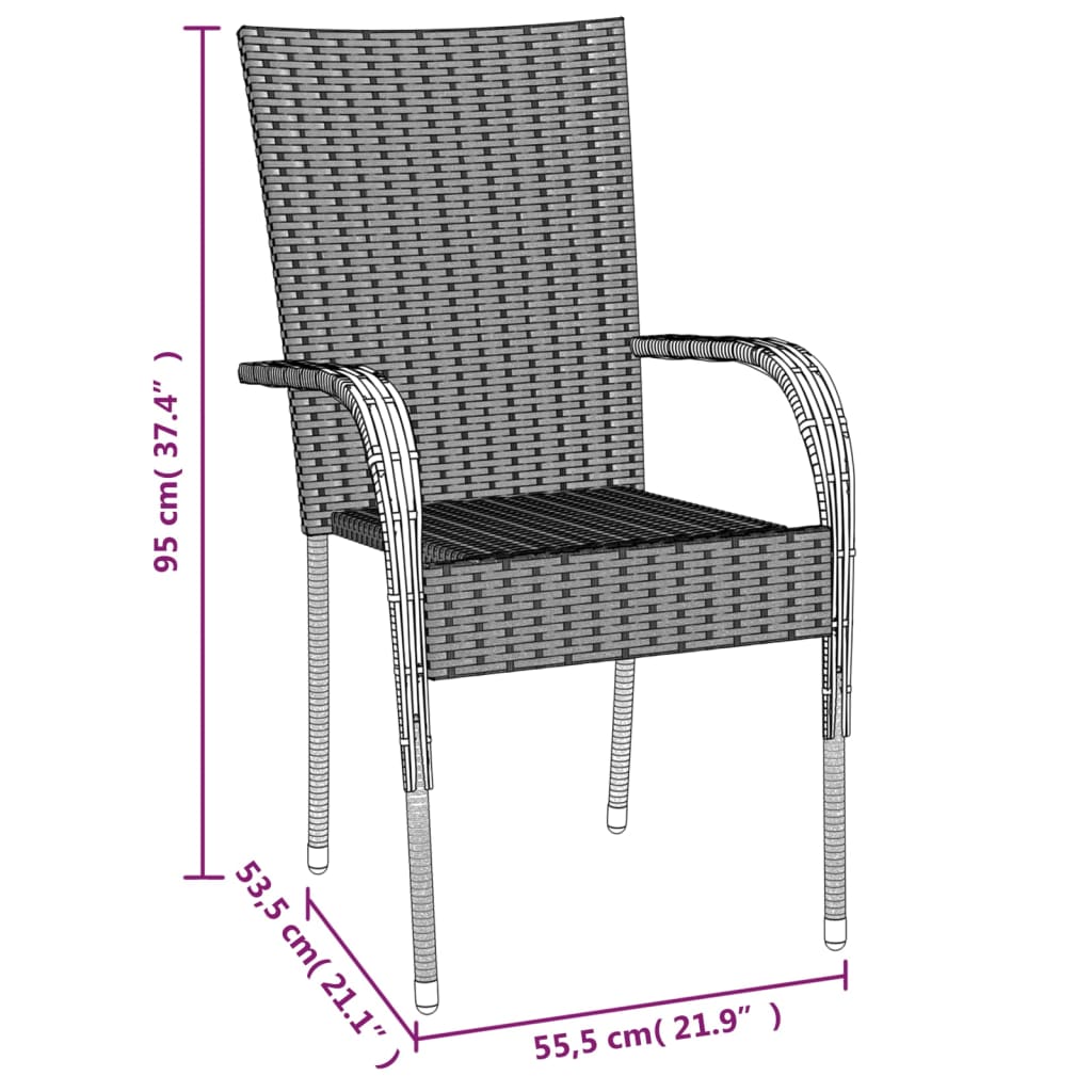 Ensemble à manger de jardin 5 pcs Marron Résine tressée