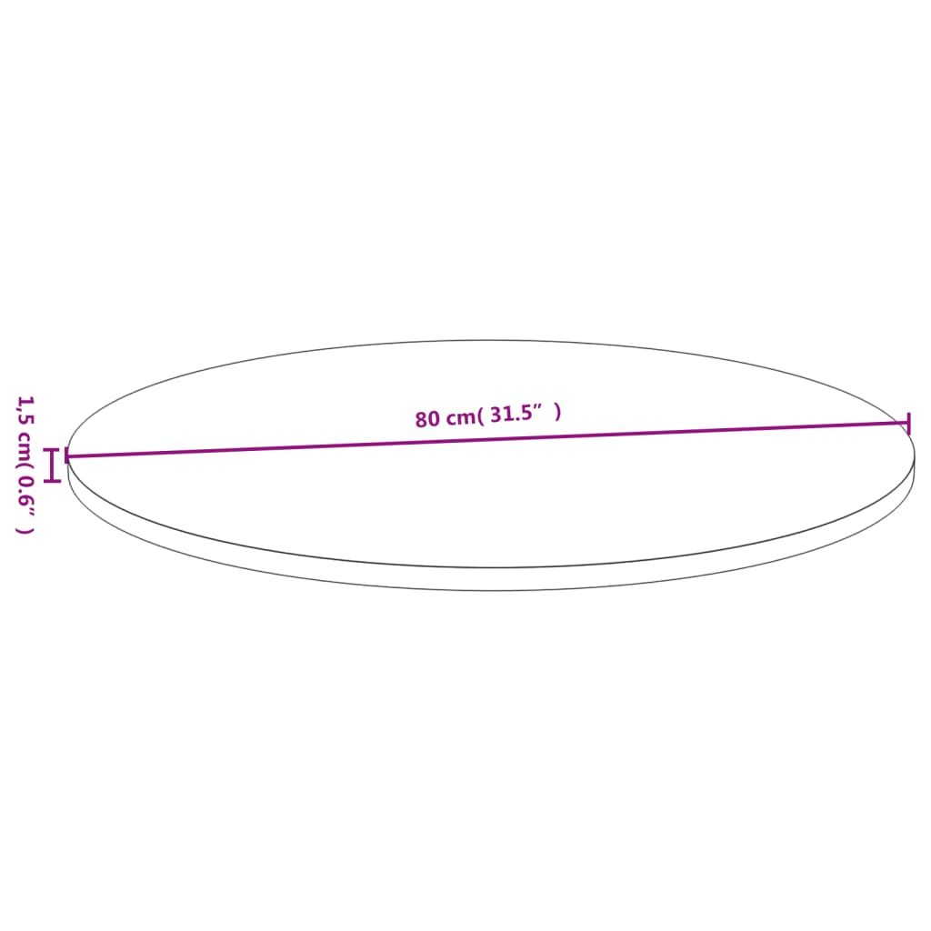 Dessus de table Ø80x1,5 cm bambou