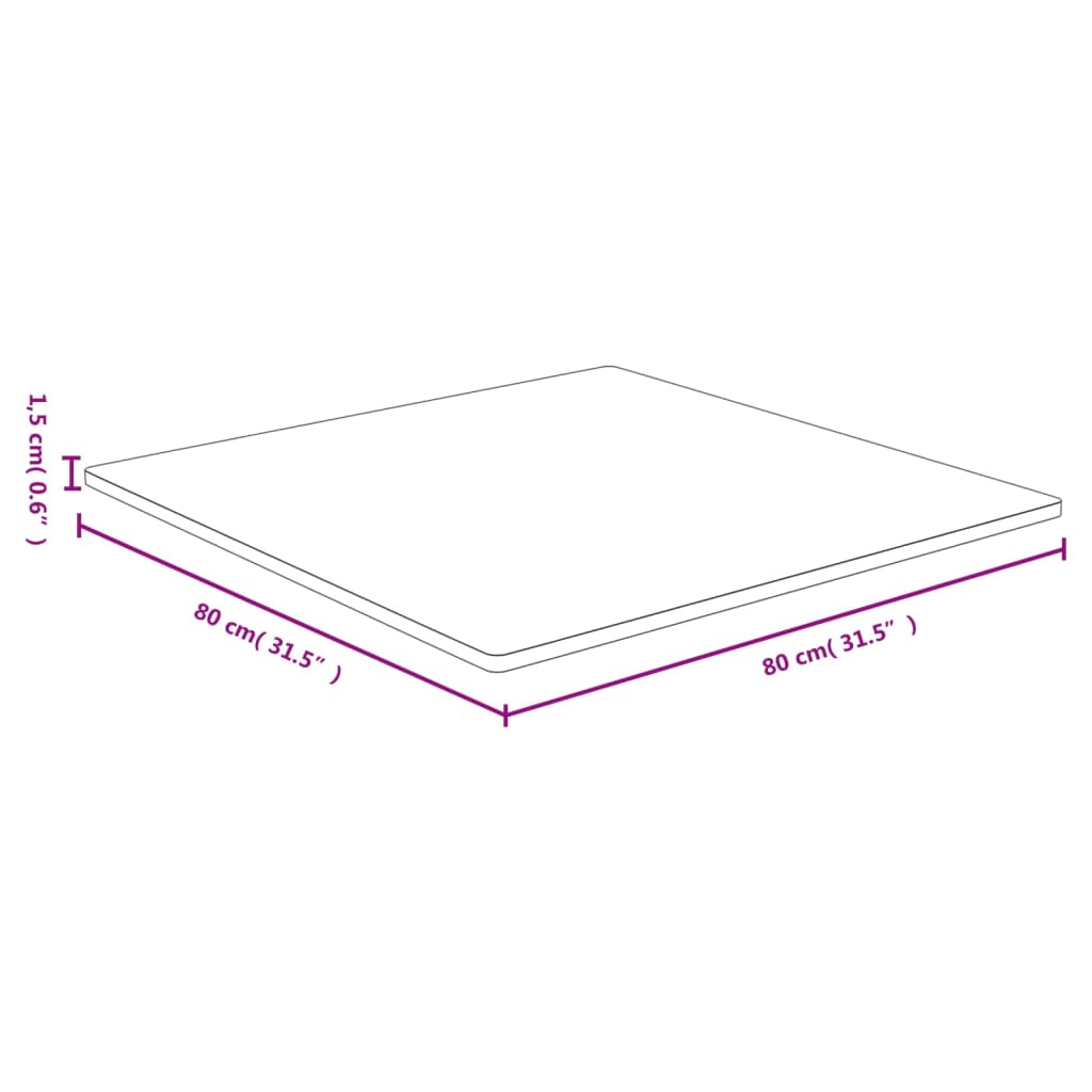 Dessus de table 80x80x1,5 cm bambou - XIOS