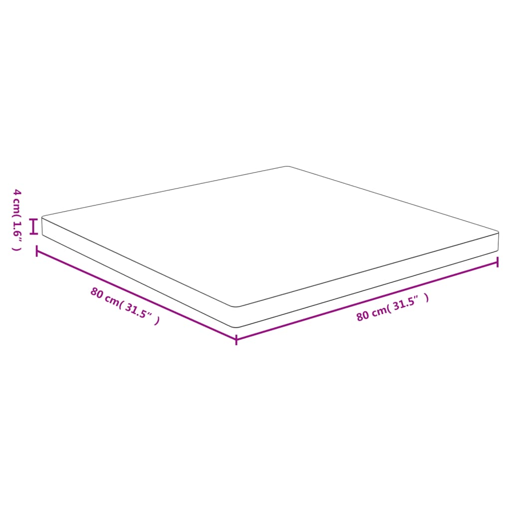 Dessus de table 80x80x4 cm bambou - XIOS