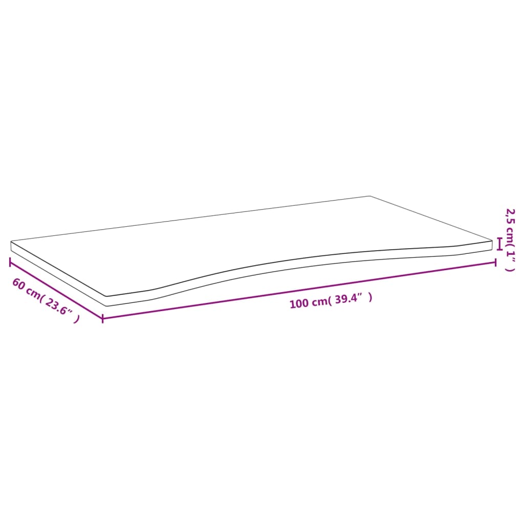 Dessus de bureau 100x60x2,5 cm bambou - XIOS