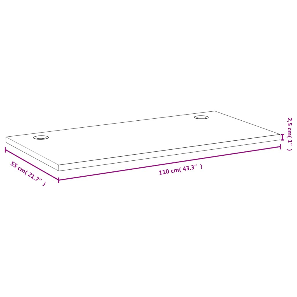 Dessus de bureau 110x55x2,5 cm bambou - XIOS