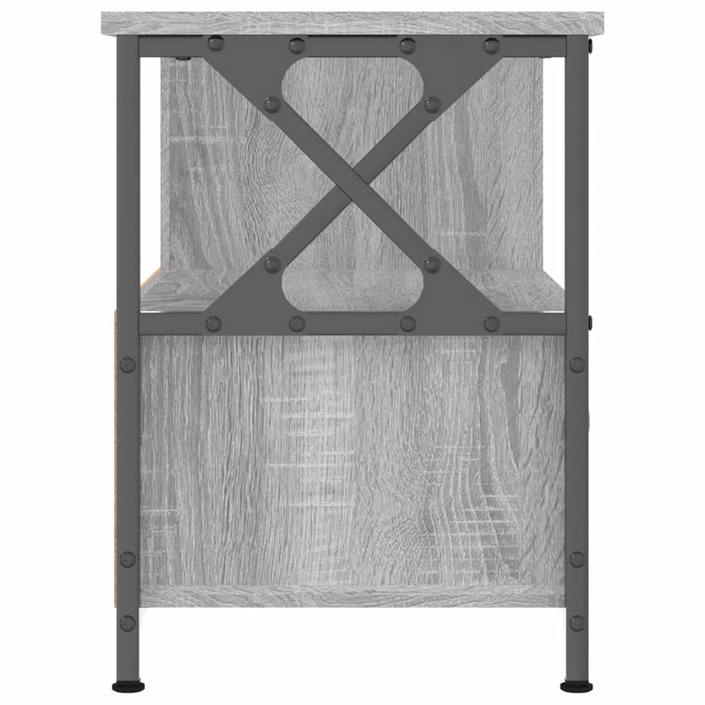 Meuble TV sonoma gris 90x33x45 cm bois d'ingénierie et fer - XIOS