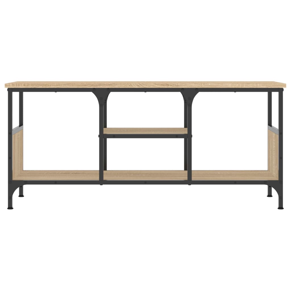 Meuble TV chêne sonoma 100x35x45 cm bois d'ingénierie et fer - XIOS