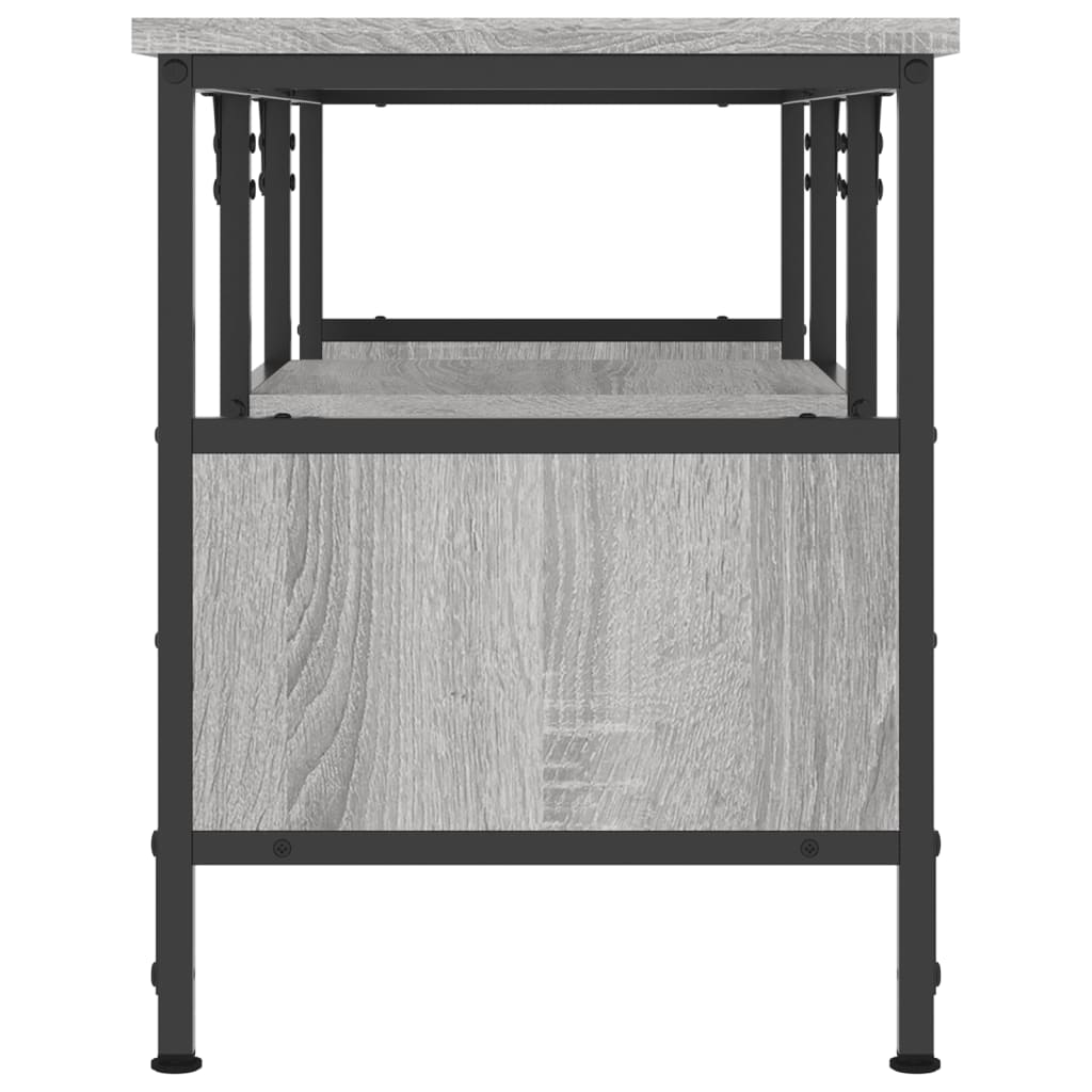 Meuble TV sonoma gris 100x35x45 cm bois d'ingénierie et fer - XIOS
