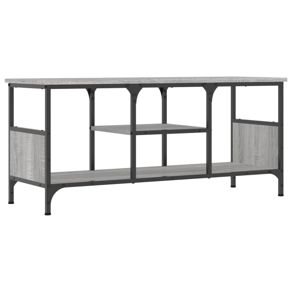 Meuble TV sonoma gris 100x35x45 cm bois d'ingénierie et fer - XIOS