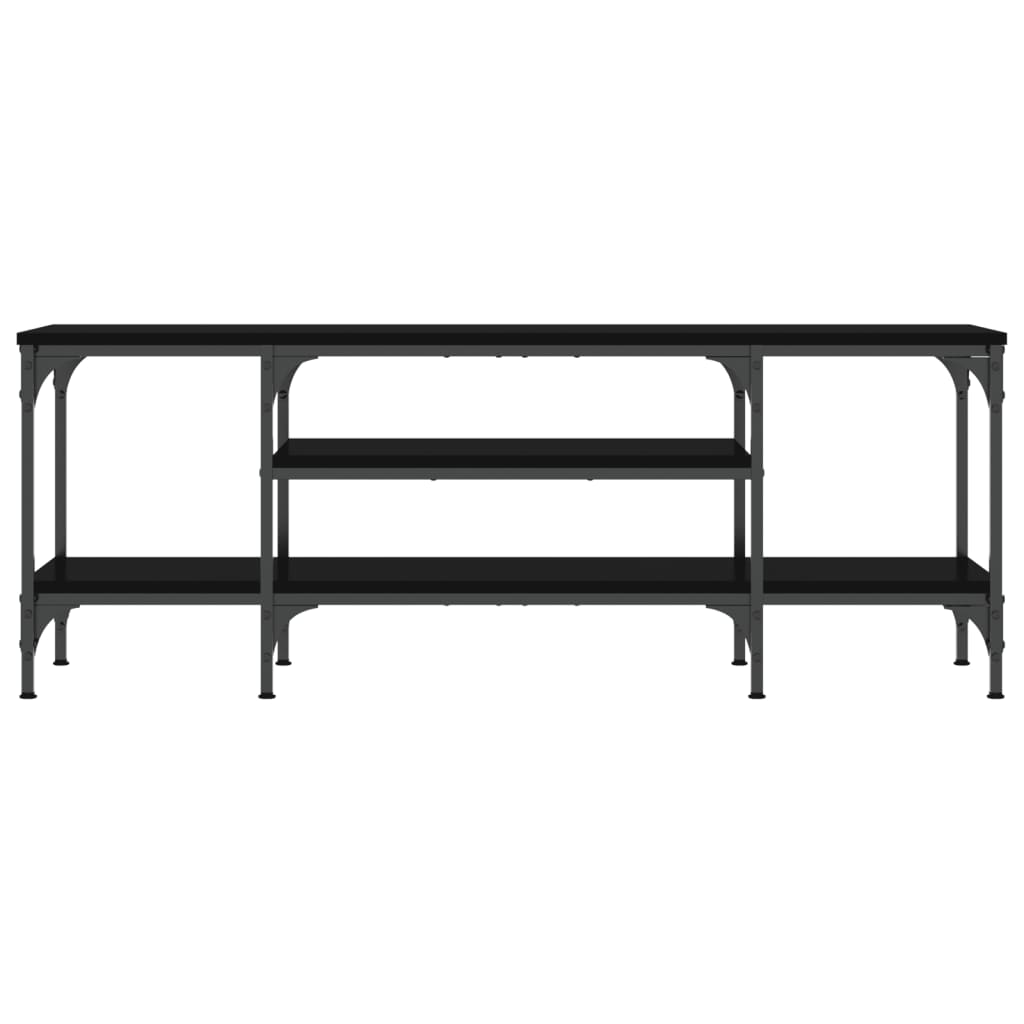 Meuble TV noir 121x35x45 cm bois d'ingénierie et fer - XIOS