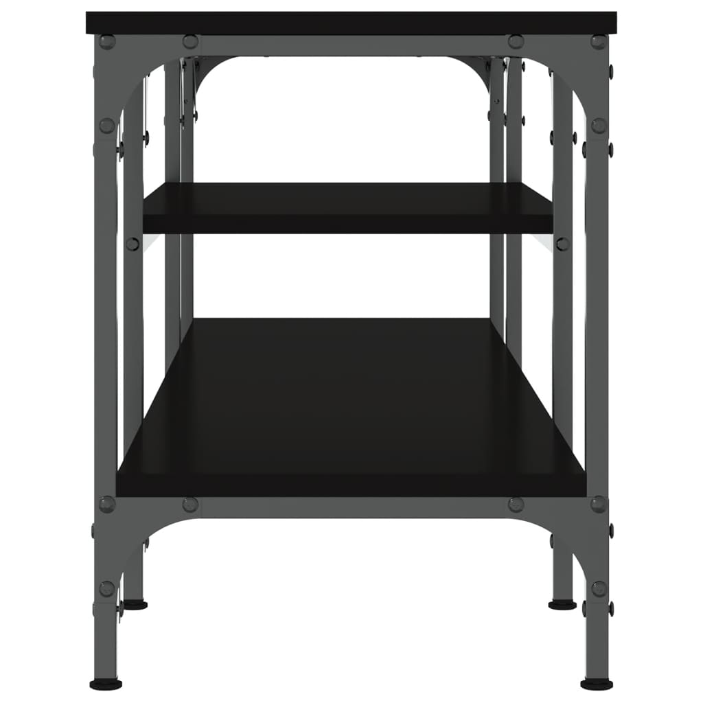 Meuble TV noir 121x35x45 cm bois d'ingénierie et fer - XIOS