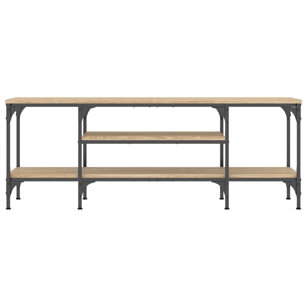 Meuble TV chêne sonoma 121x35x45 cm bois d'ingénierie et fer - XIOS