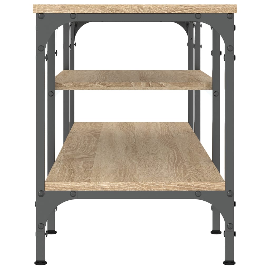 Meuble TV chêne sonoma 121x35x45 cm bois d'ingénierie et fer - XIOS