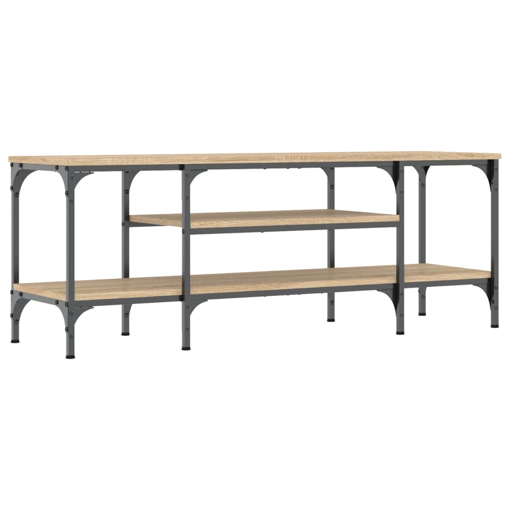 Meuble TV chêne sonoma 121x35x45 cm bois d'ingénierie et fer - XIOS