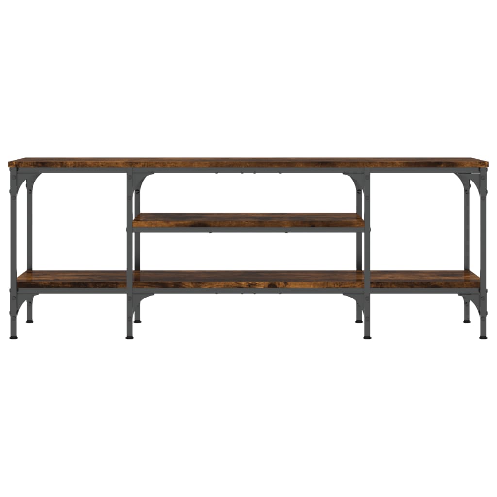 Meuble TV chêne fumé 121x35x45 cm bois d'ingénierie et fer - XIOS