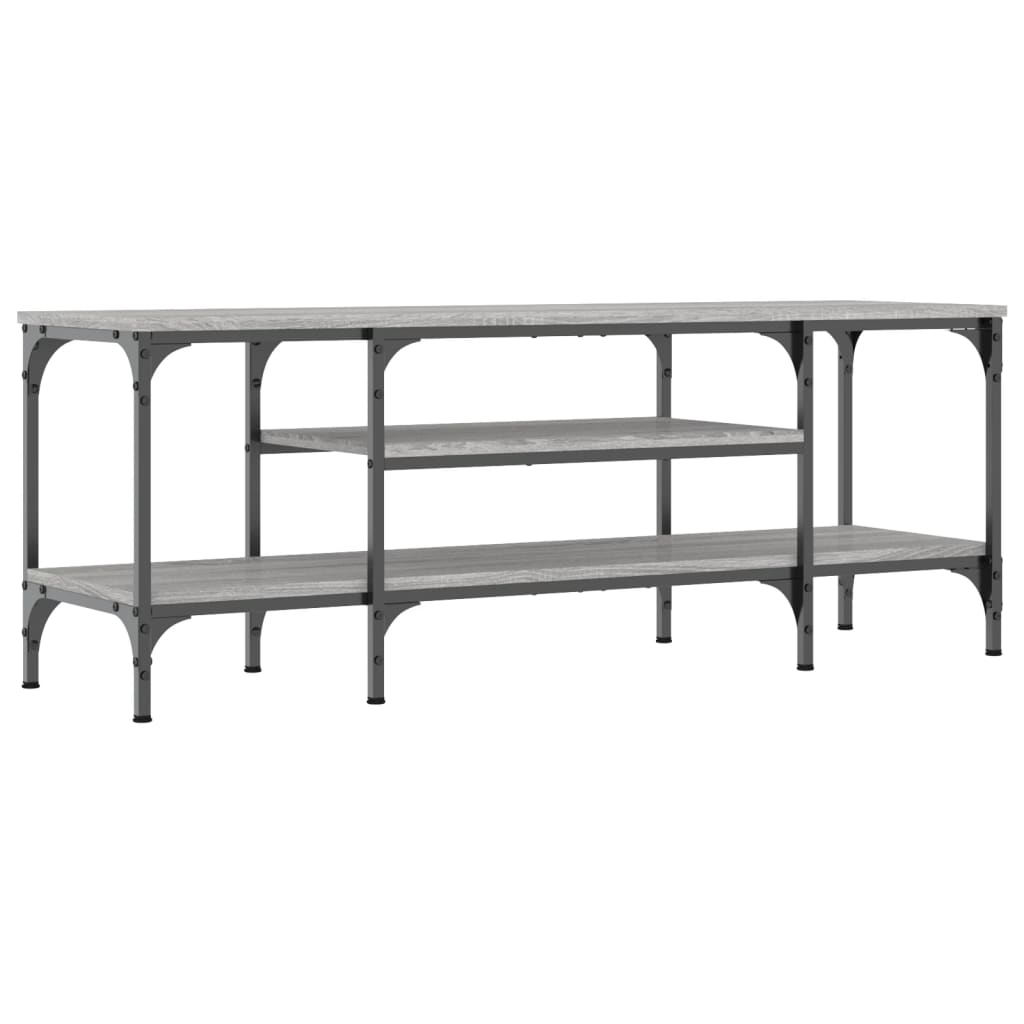 Meuble TV sonoma gris 121x35x45 cm bois d'ingénierie et fer - XIOS