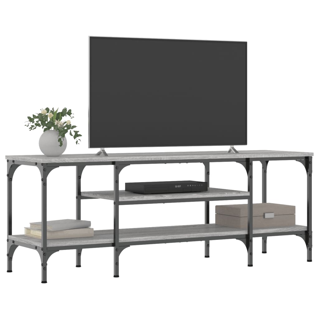 Meuble TV sonoma gris 121x35x45 cm bois d'ingénierie et fer - XIOS