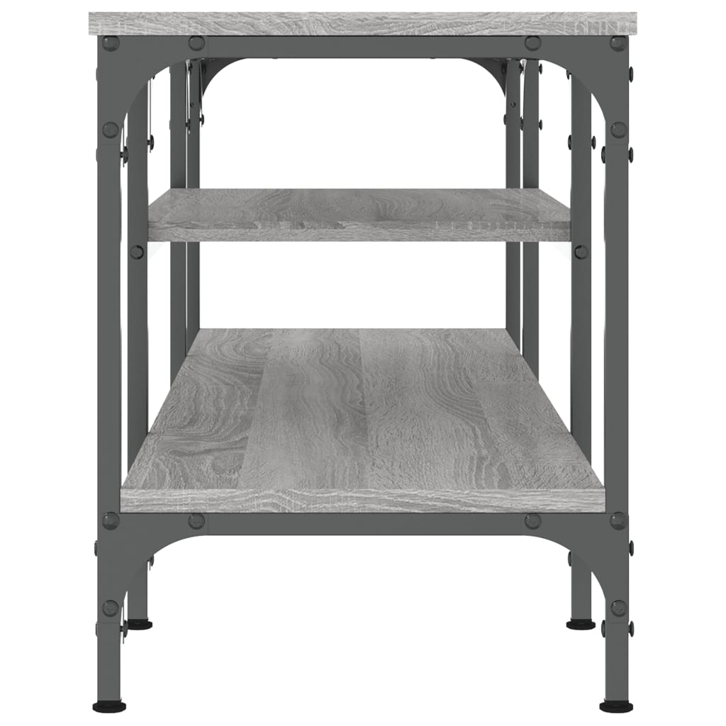 Meuble TV sonoma gris 121x35x45 cm bois d'ingénierie et fer - XIOS