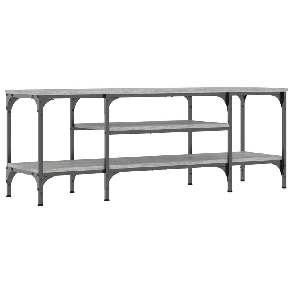 Meuble TV sonoma gris 121x35x45 cm bois d'ingénierie et fer - XIOS