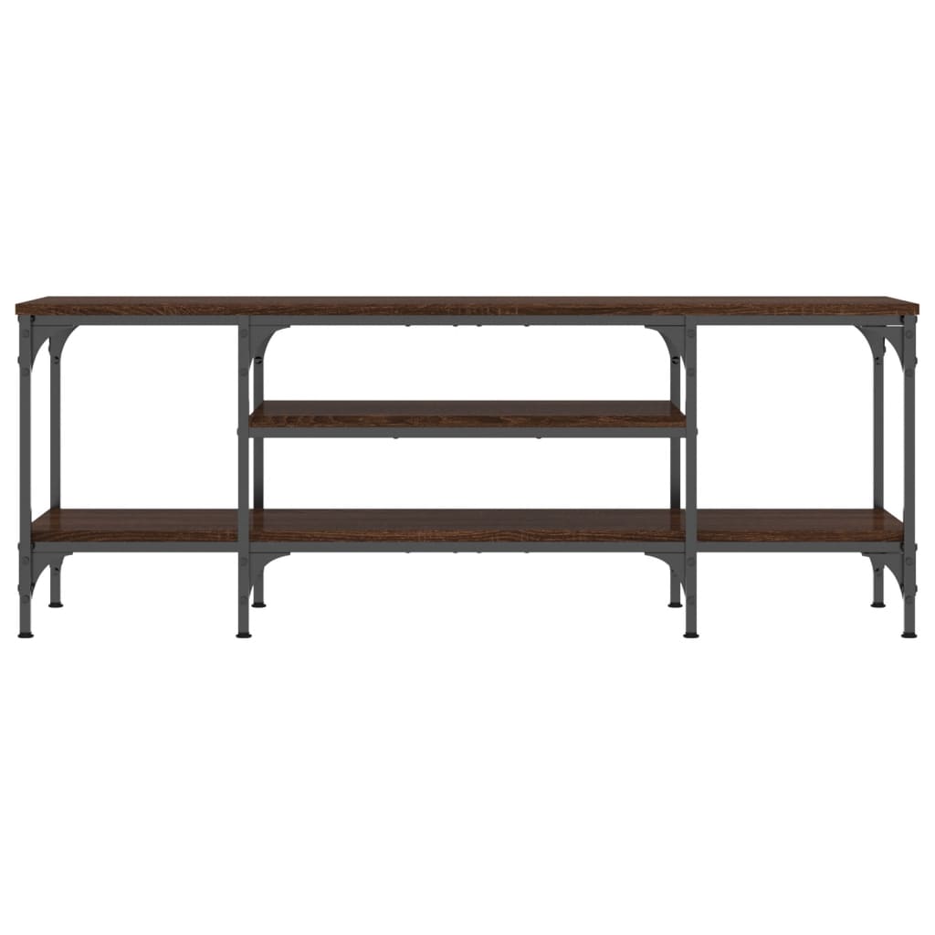 Meuble TV chêne marron 121x35x45 cm bois d'ingénierie et fer - XIOS