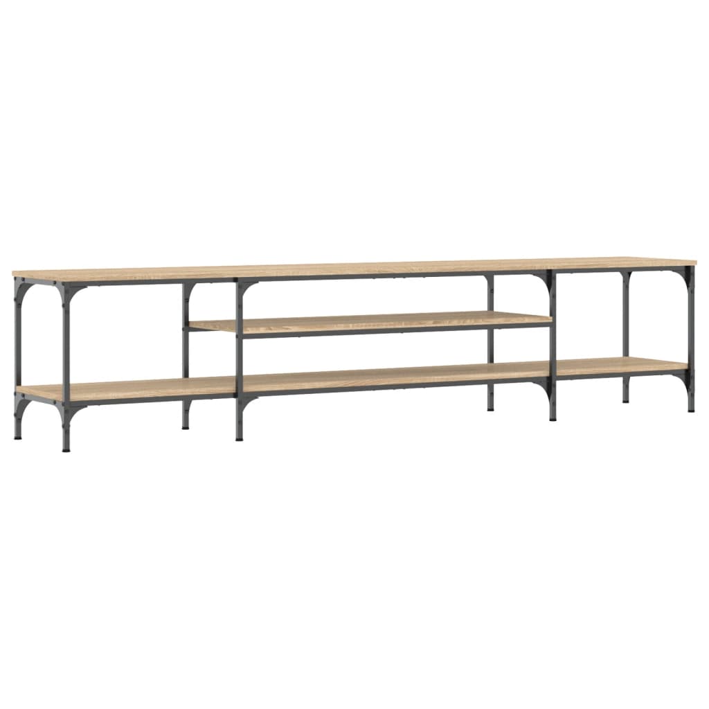 Meuble TV chêne sonoma 201x35x45 cm bois d'ingénierie et fer - XIOS
