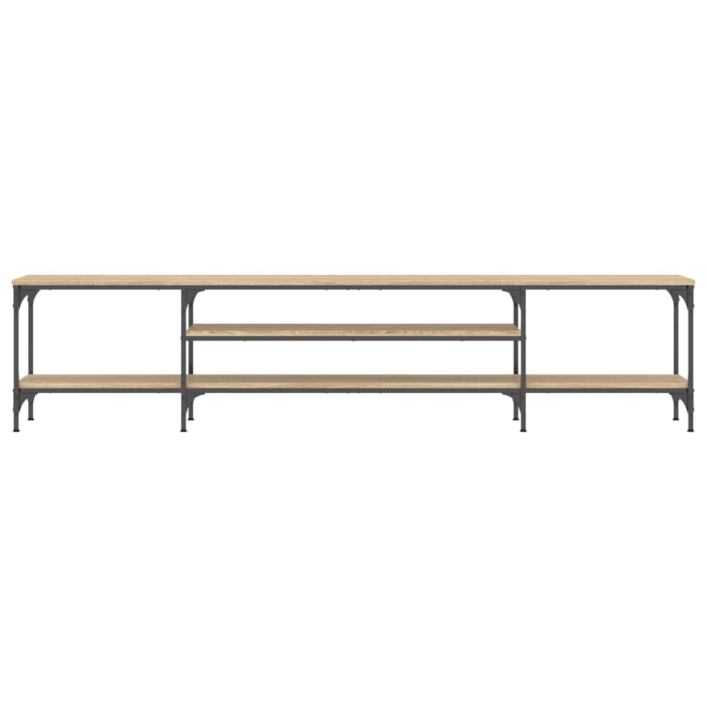 Meuble TV chêne sonoma 201x35x45 cm bois d'ingénierie et fer - XIOS