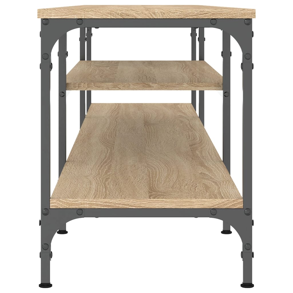 Meuble TV chêne sonoma 201x35x45 cm bois d'ingénierie et fer - XIOS