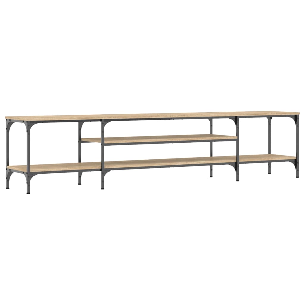 Meuble TV chêne sonoma 201x35x45 cm bois d'ingénierie et fer - XIOS