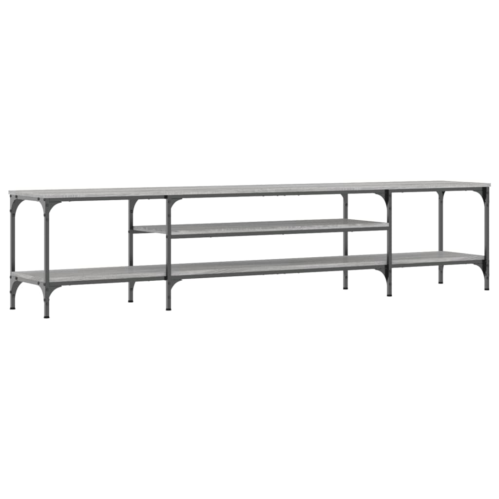 Meuble TV sonoma gris 201x35x45 cm bois d'ingénierie et fer - XIOS