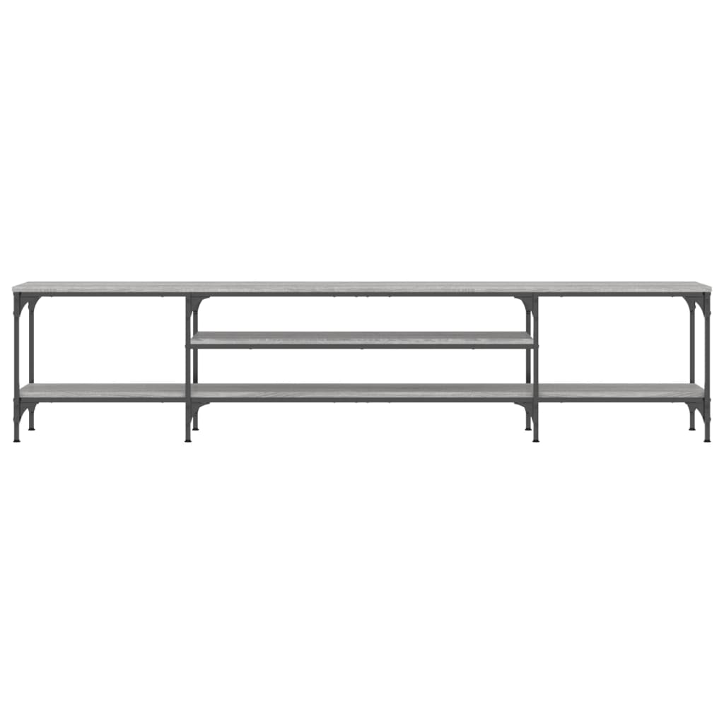 Meuble TV sonoma gris 201x35x45 cm bois d'ingénierie et fer - XIOS