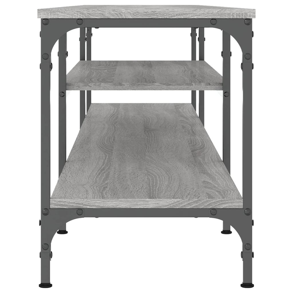 Meuble TV sonoma gris 201x35x45 cm bois d'ingénierie et fer - XIOS