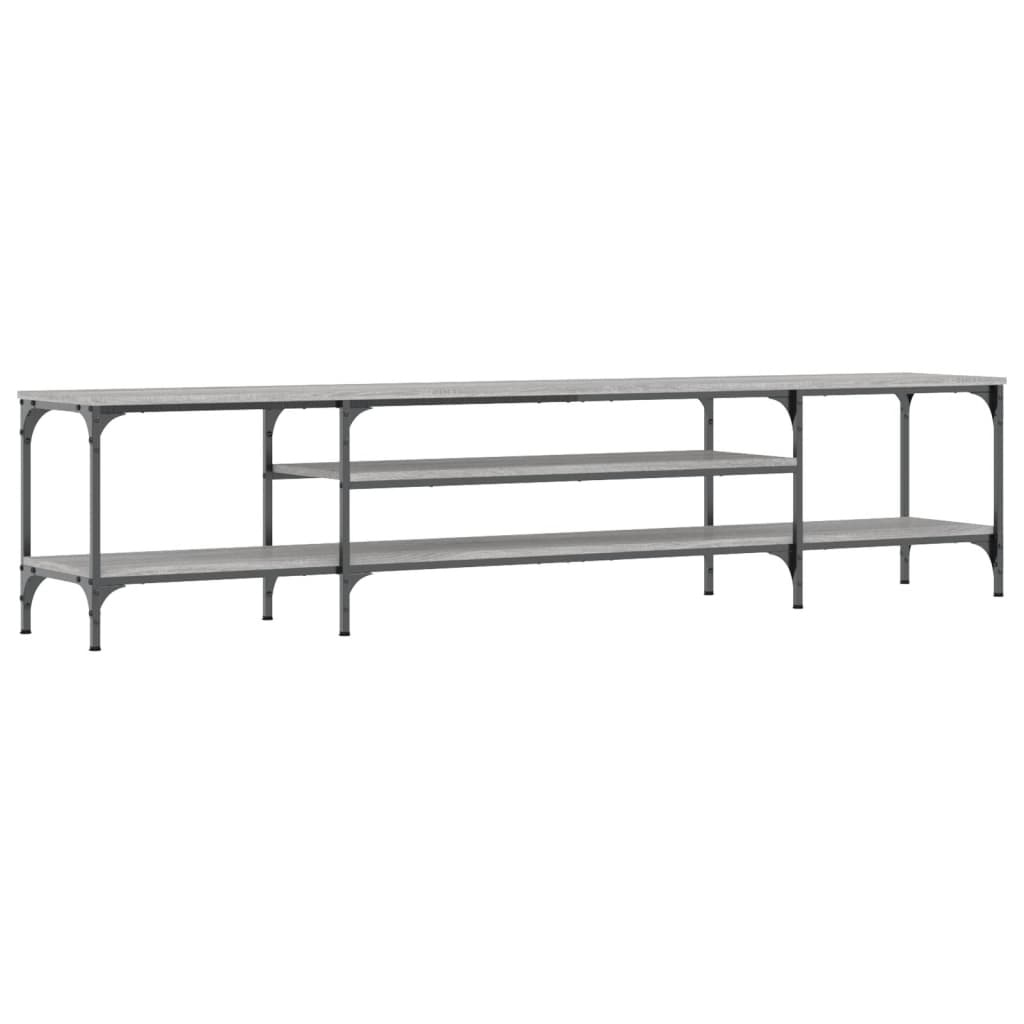Meuble TV sonoma gris 201x35x45 cm bois d'ingénierie et fer - XIOS