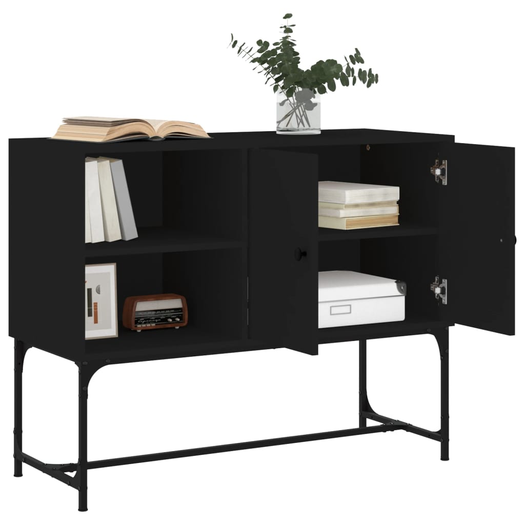 Buffet noir 100x40x79,5 cm bois d'ingénierie - XIOS