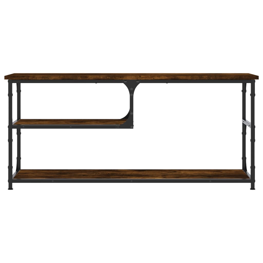 Meuble TV chêne fumé 103x38x46,5 cm bois d'ingénierie et acier - XIOS