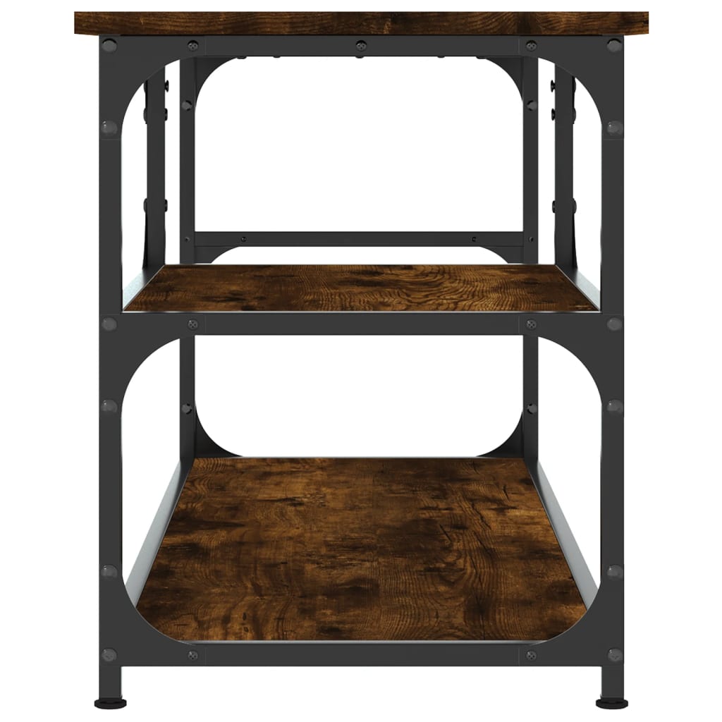 Meuble TV chêne fumé 103x38x46,5 cm bois d'ingénierie et acier - XIOS