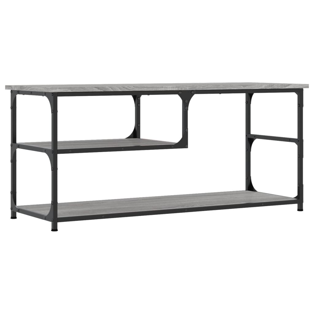 Meuble TV sonoma gris 103x38x46,5 cm bois d'ingénierie et acier - XIOS