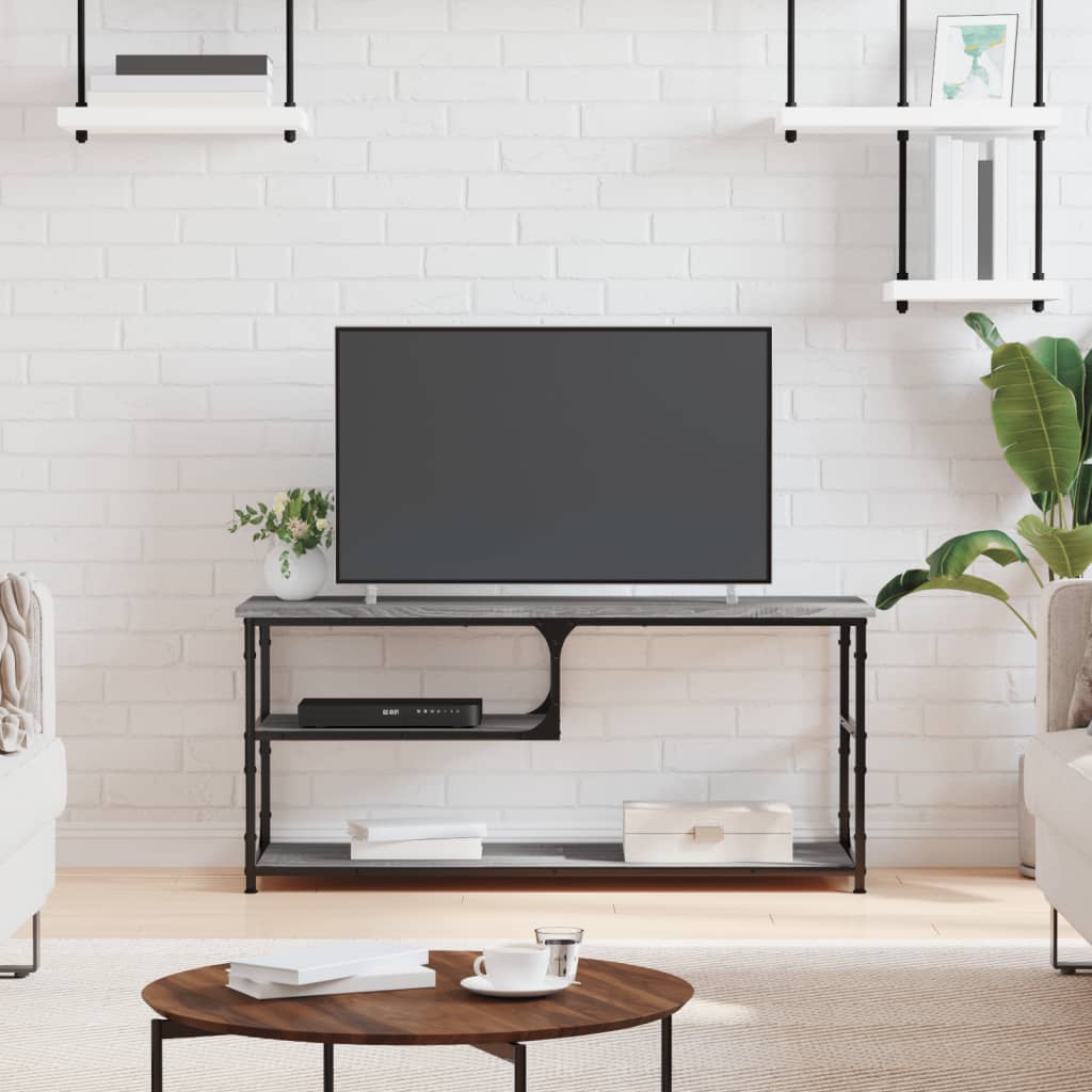 Meuble TV sonoma gris 103x38x46,5 cm bois d'ingénierie et acier - XIOS