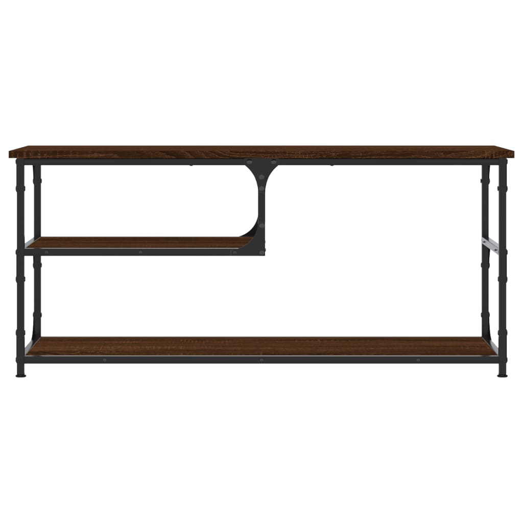 Meuble TV chêne marron 103x38x46,5cm bois d'ingénierie et acier - XIOS