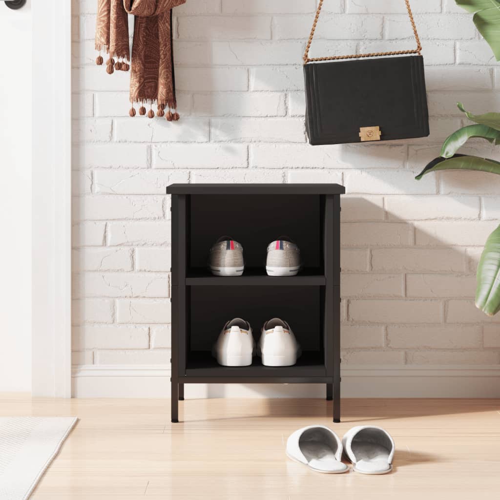 Armoire à chaussures noir 38x35x50 cm bois d'ingénierie - XIOS