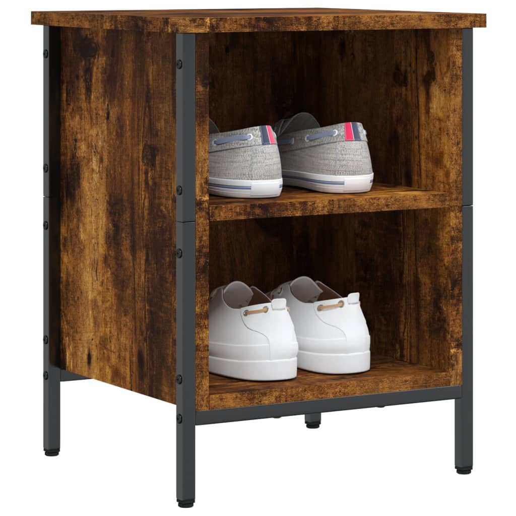 Armoire à chaussures chêne fumé 38x35x50 cm bois d'ingénierie - XIOS