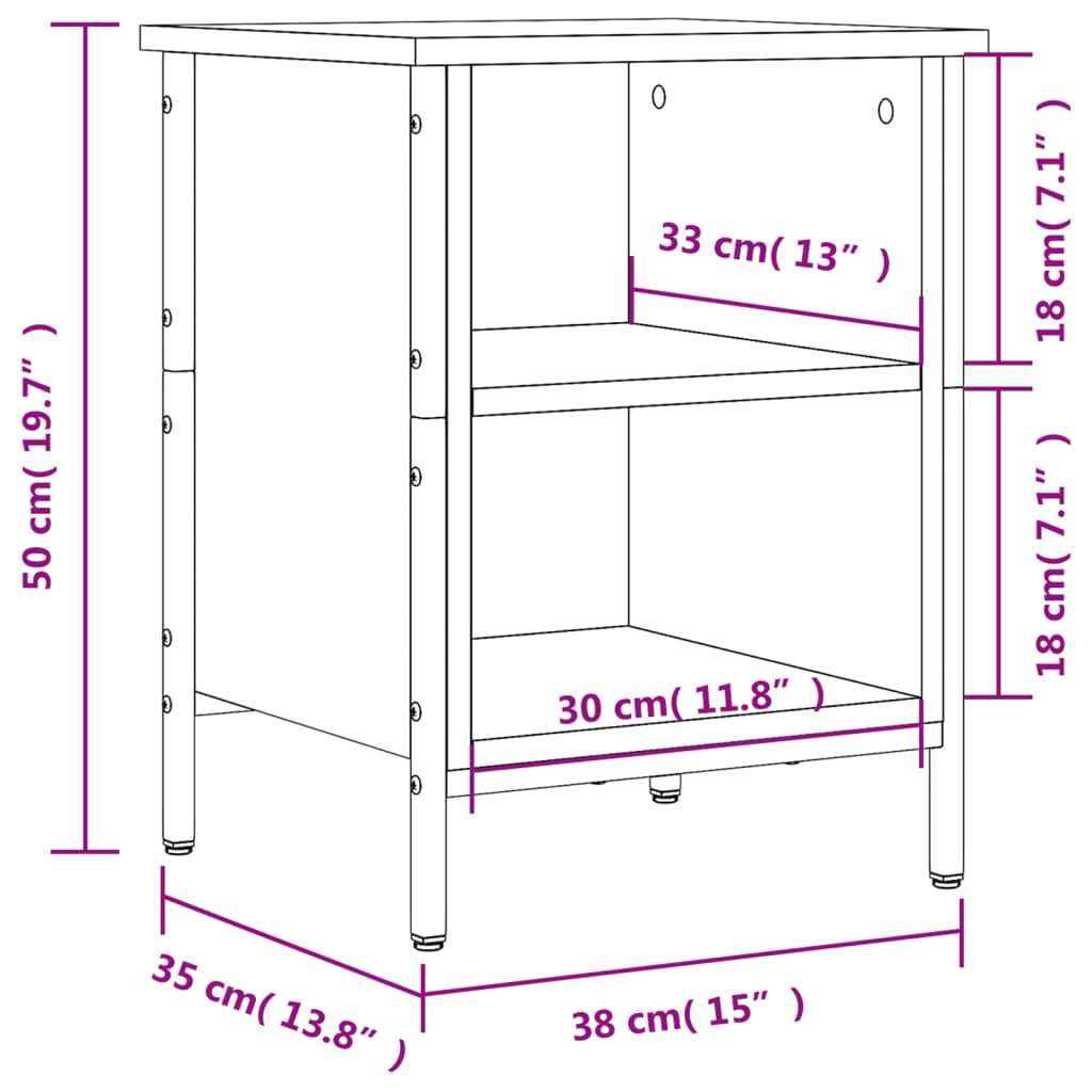 Armoire à chaussures chêne fumé 38x35x50 cm bois d'ingénierie - XIOS