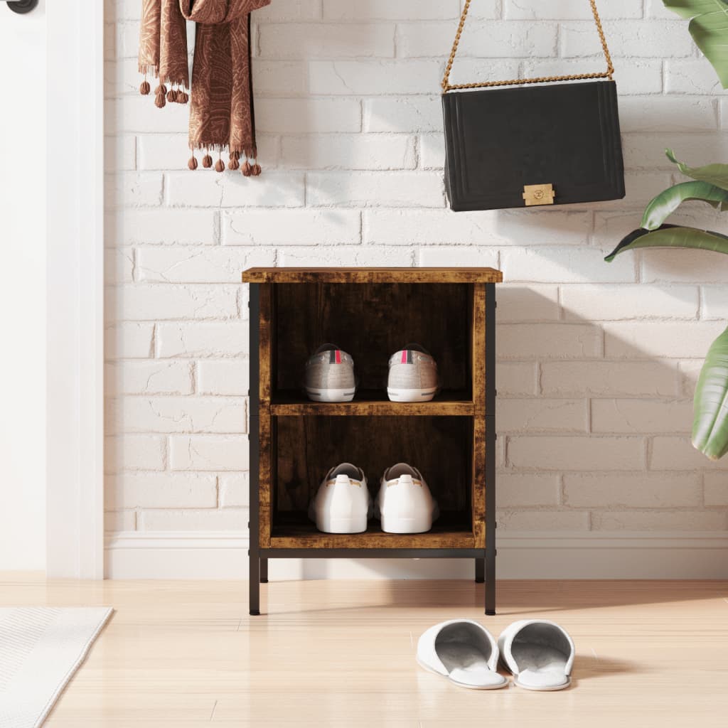 Armoire à chaussures chêne fumé 38x35x50 cm bois d'ingénierie - XIOS