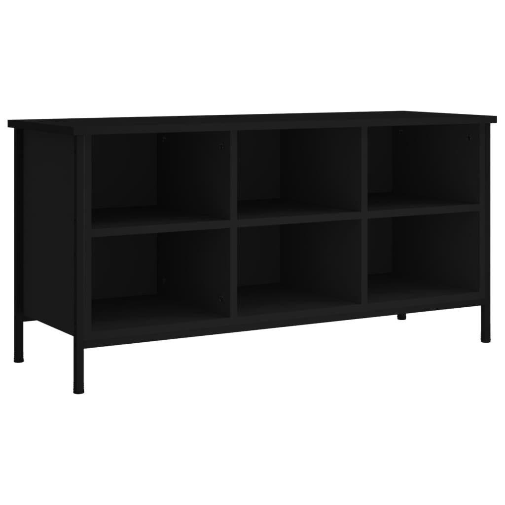 Armoire à chaussures noir 100x35x50 cm bois d'ingénierie - XIOS