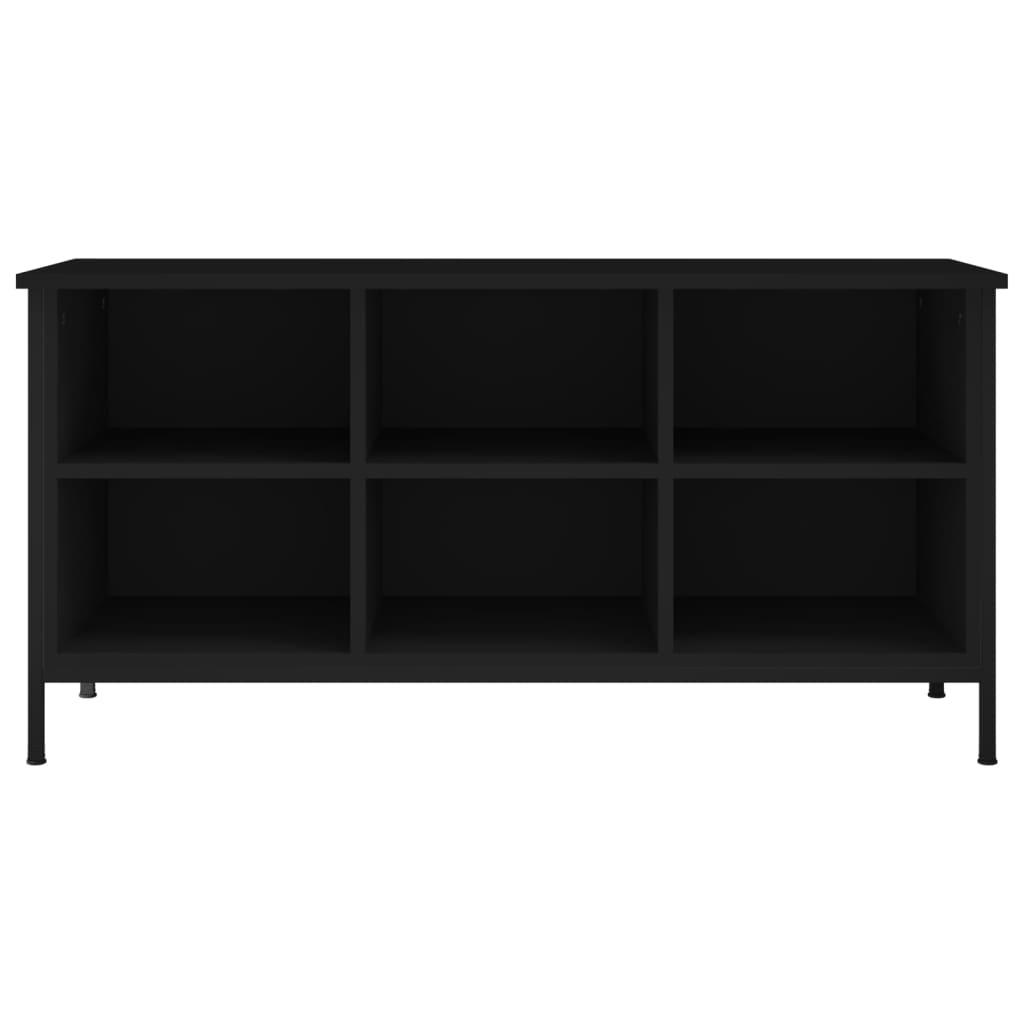 Armoire à chaussures noir 100x35x50 cm bois d'ingénierie - XIOS