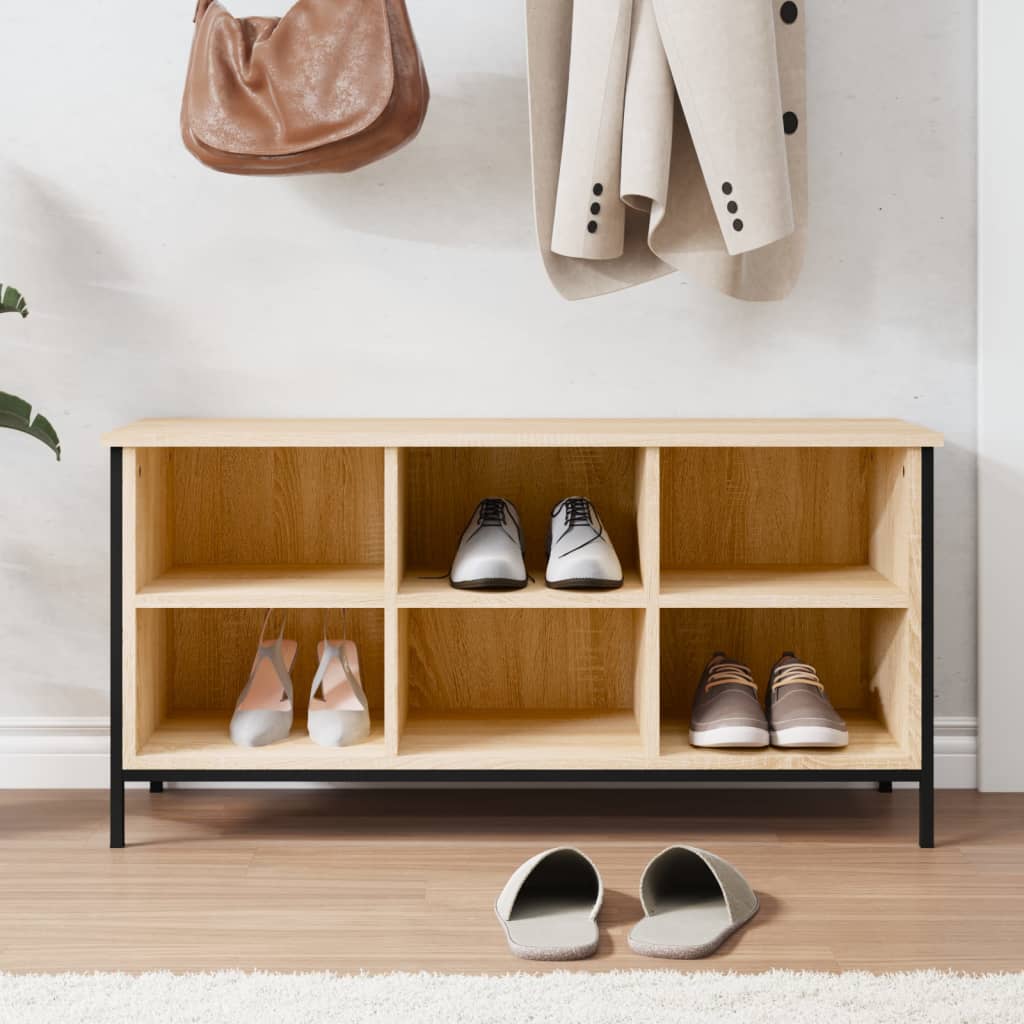 Armoire à chaussures chêne sonoma 100x35x50cm bois d'ingénierie - XIOS