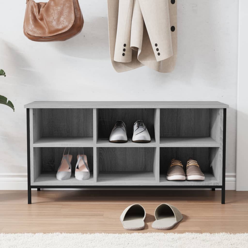 Armoire à chaussures sonoma gris 100x35x50 cm bois d'ingénierie - XIOS