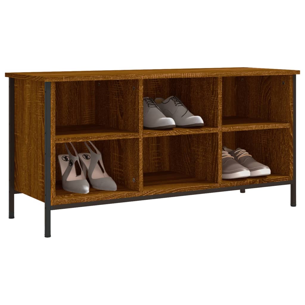 Armoire à chaussures chêne marron 100x35x50cm bois d'ingénierie - XIOS