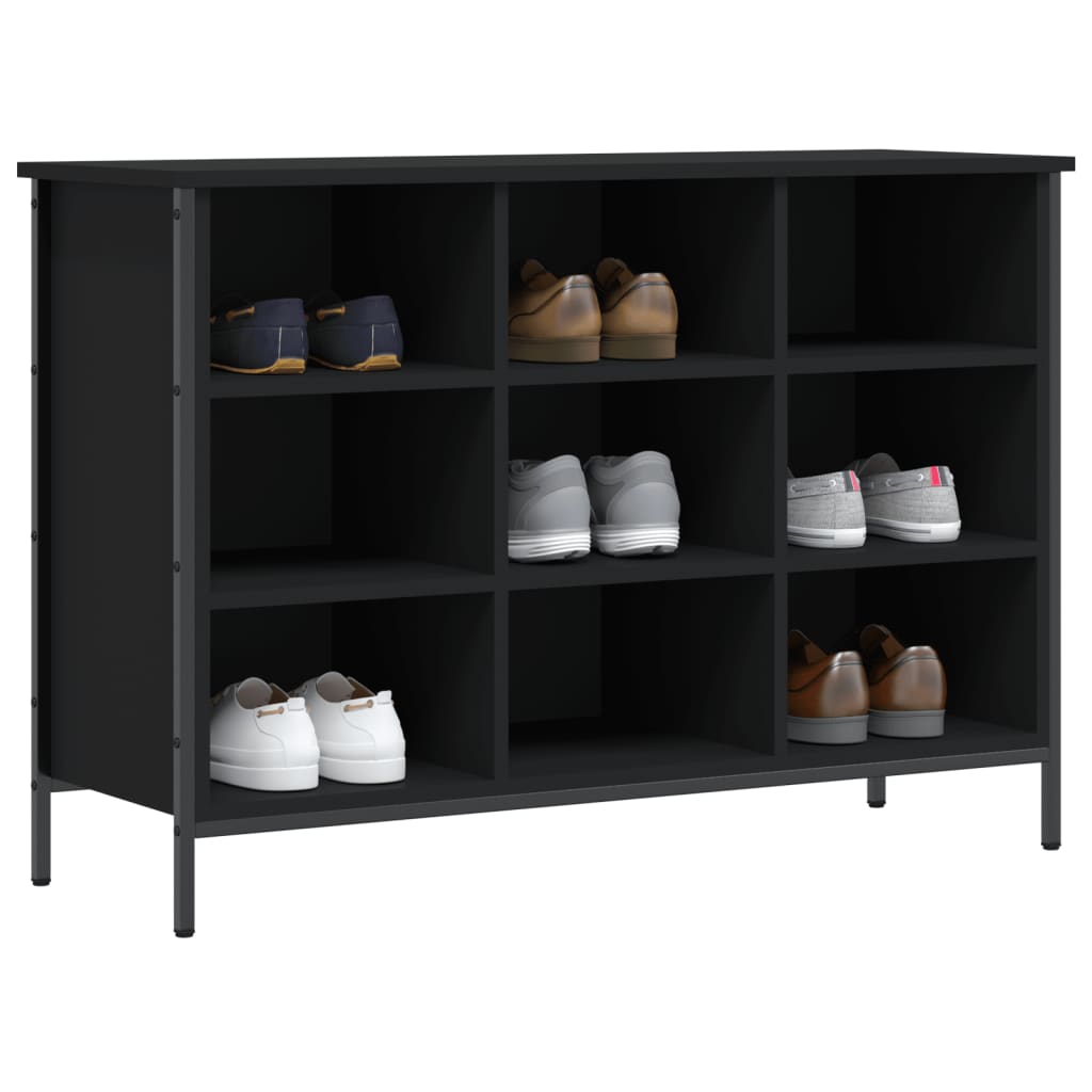 Armoire à chaussures noir 100x35x70 cm bois d'ingénierie - XIOS